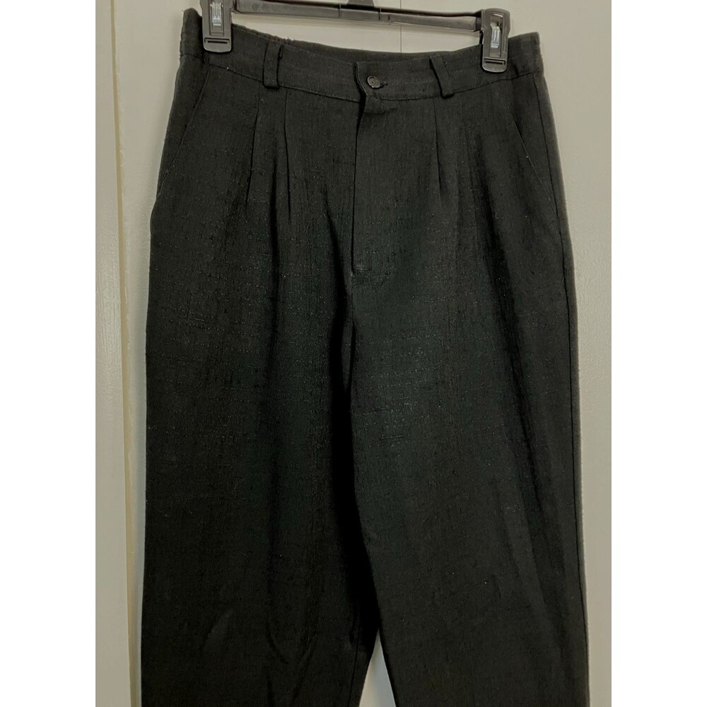 Briggs Petite Womens Pleated Black Dress Pants Size 10 - Picture 4 of 7